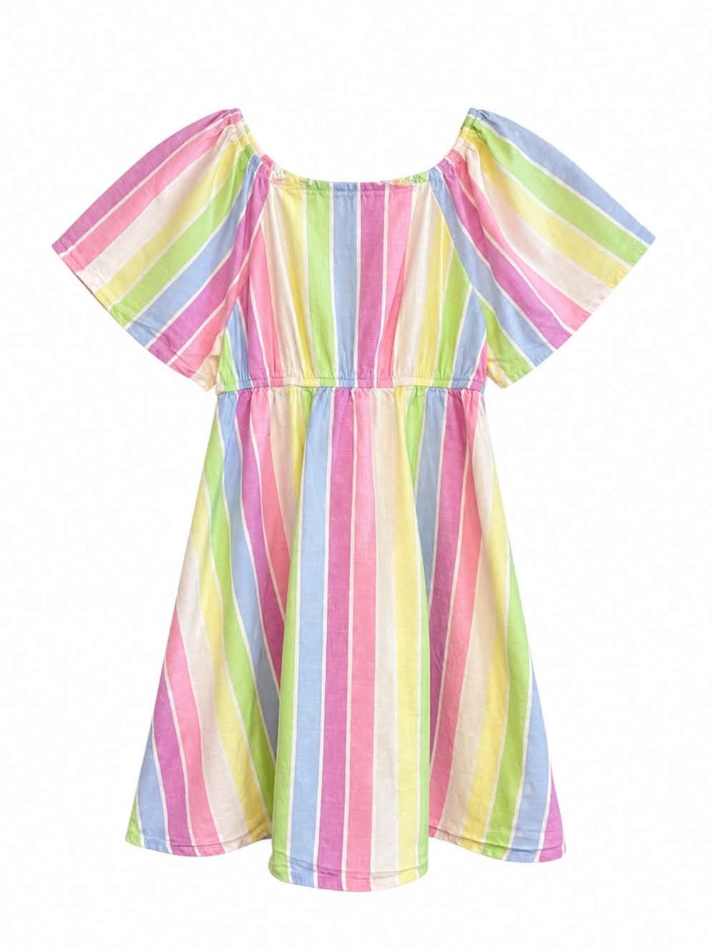 4/$20➡️ George Pastel Rainbow Stripe Dress - Pink, Blue, Yellow – Size XL *Flaw